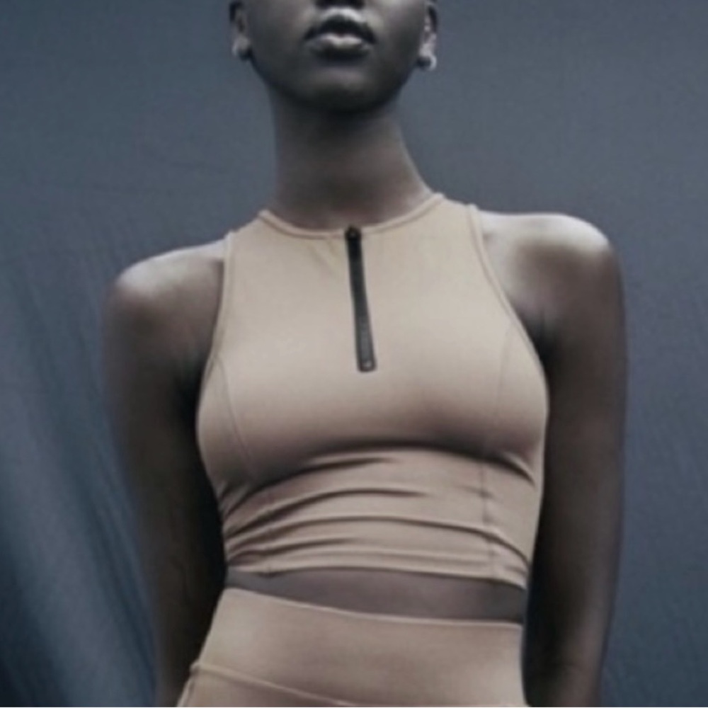 ZARA Quarter Zip Crop Tank